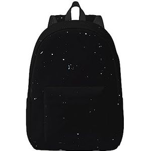 Zwart Wit Dot Canvas Grote Capaciteit Duffel Bag met Verstelbare Schouderriemen voor School Outdoor Sport, Zwart, M