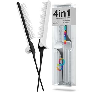 ColorBow Rattenstaart kammen voor haarstylist (2 stuks) plagen kam, platte ijzeren kam bevestiging clip op, platte ijzeren kam, haarstylist musthaves voor hoogtepunten balayage board Buddy Ombré