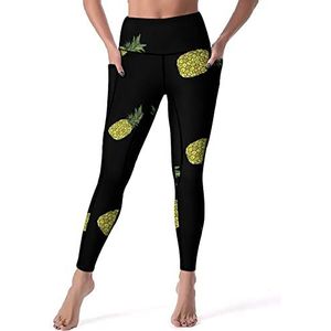 Leuke Ananas Fruit Vrouwen Yoga Broek Hoge Taille Leggings Buikcontrole Workout Running Leggings S
