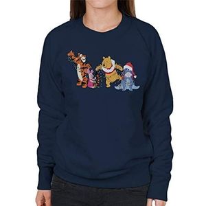 Disney Kerst Winnie The Pooh Dames Sweatshirt, Donkerblauw, S