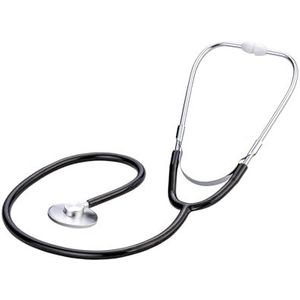 Medi-Inn Stethoscoop met platte kop, zwart, ultralicht, nikkelvrij, duidelijke geluidsoverdracht, flexibele Y-slang met borststuk
