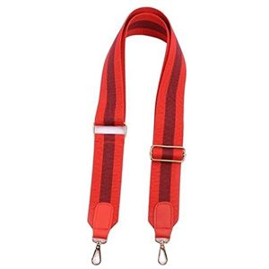 Duurzaam 5Cm Brede Tas Riem Canvas Katoen Stof Schouderriem Riem Chromatische Streep Diy Tas Accessoires Verstelbare voor Tool Bag Plunjezak Reizen Accessoires, Rood