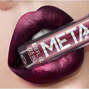 INTEROOKIE Metallic vloeibare lippenstift lipkleur non-stick cup lipglazuur kleur make-up, parel schoonheid make-up (CLARET)
