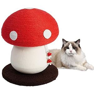Niktule Kattenkrabber, krabpaal van sisal-touw, paddenstoel-krabpaal met bungelend mini-paddenstoel-kattenspeelgoed, Cat Paw oefenkrabpaal voor indoor play krassen, beschermt je meubels tegen kattenkrassen