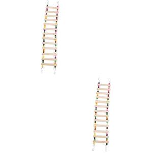 minkissy 2Pcs Hamster Klimmen Ladder Vogel Speelgoed Konijn Speelgoed Konijn Speelgoed Vogelladders Voor Papegaaien Huisdier Klimmen Ladder Afrikaanse Grijze Papegaai Speelgoed Hamster Rechte Ladder