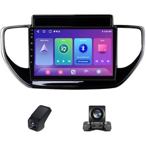 Android autoradio 2 Din geldt voor Hyundai Verna Solaris 2 II 2020-2021 met Draadloze Carplay Android Auto GPS Navi WiFi 9 inch met Bluetooth+ Achteruitrijcamera/Stuurwielbediening(C10)