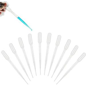 Laboratoriumpipet, 100 stuks, 1 ml, 2 ml, 3 ml en 5 ml, wegwerp plastic container met schaalverdeling, druppelaar voor vloeistof, 3 ml