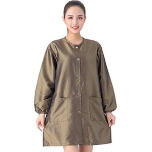 KAHOT Professionele salon smock stylist jas cosmetologie uniform kappers cape kapper werkkleding haar schoonheid spa gastklant kimono jurk huisdier verzorging overall (XL, goudgroen)