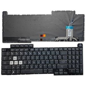 RGB-toetsenbord in Amerikaanse taal voor ASUS, ROG, Strix G713, G713Q, G713QY, G713QE, G713QM, G713QR notebook(Silver)