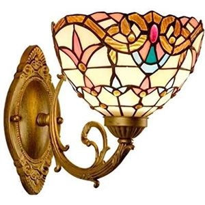 Tiffany Lamp Wandlicht Wandlichtwand Vintage Wandlamp Tiffany -Stijl Glazen Appliques In De Hand Getint Met Schaduwlamp Voor Slaapkamer Woonkamer Woonkamer