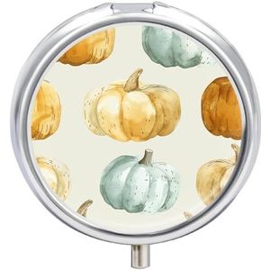 Pillendoosje Travel Pill Organizer Cyaan en Lichtbeige Gedrukt Leuke Pillendoos Handige Pillendoos Geschikt om in zakken en zakken te worden geplaatst