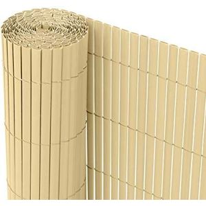 Ribelli® PVC privacyscherm - Zichtbrekend hek - Windbescherming voor balkons, kleur:bamboe, lengte:6 meter, hoogte:90 cm