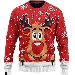 JAP - Rudolf het Rendier - Kersttrui - Rood - 100% Gerecycled - Kriebelt niet