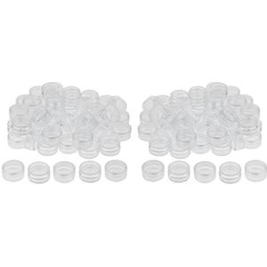 100 stuks crèmepotjes, lege potjes, cosmetische potjes met schroefdeksel, gemaakt van plastic