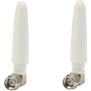 Fohevers 2-Pack WiFi-antenne 4G/5G WiFi-antenne SMA Mannelijke Adapter 90° Ellebogen Connector 2DBi Omni-Directionele Wifi Signaalantenne voor Draadloze Router