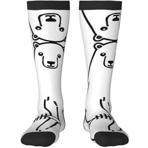 Polar Bear volwassen grappige 3d sokken crew sokken nieuwigheid sokken gag geschenken, zachte gezellige sokken., Zwart, Eén Maat