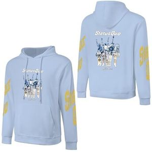 LSMCCOTP Sta-tus Logo Qu-o Katoenen Hoodie Pullover Heren Lange Mouw Sweatshirt Met Zak Voor Mannen Zachte Zwarte Hoody Basic Casual Fans Merch 3XL, Baby Blue-stijl, 4XL