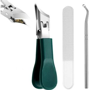 Spatwaterdichte nagelknipperset met 25° afgeschuinde rand,Anti-spat nagelknipper met brede bekopening,Ergonomische teennagelknipper voor dikke teennagels