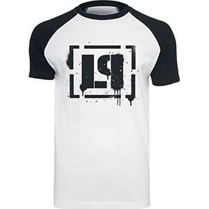 Linkin Park LP Logo T-shirt wit-zwart L 100% katoen Band merch, Bands