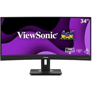 ViewSonic VG3456C 34 Inch UWQHD Gebogen Docking Monitor, 1500R, 100Hz, USB Type-C