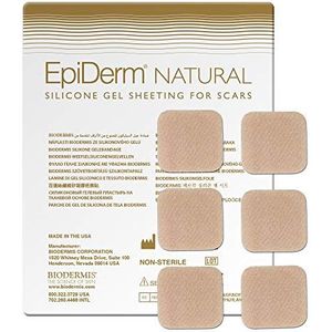 BIODERMIS - Siliconen littekenpleister | Lichter, platter en zachter maken van littekens | Herbruikbaar en op maat te knippen | Geschikt voor alle littekens, Nude, 3x3cm, Siliconen