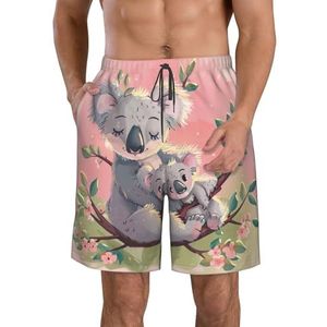 Rustig water modieuze en comfortabele herenshorts - zomer casual strandshorts, sneldrogende shorts, Koala-beer, XL