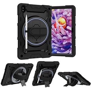 Tablet PC-hoes Kids Case Compatible with Lenovo Tab P11 2020 TB-J606F Case&Tab P11 Plus 2021 TB-J616F/J607F, Multi-Hoek Elastische Beugel+360° Verstelbare Draaibare Handriem Drie-in-een Shell, Valbest