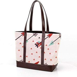 Laptop Tote Tas met Boho Patroon met Herten Print,Draagbare Schoudertassen Casual Canvas Zakelijke Werk Tote Tas Aktetas voor Computer School Office