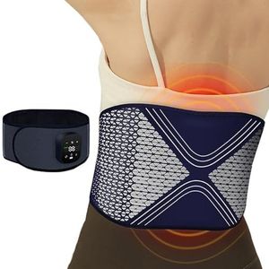 Draadloze Warmtekussens Voor Verlichting Van Rugpijn, Elektrische Verwarming Heupriem Verwarming Trillingen Taille Massager, 6 Warmteniveaus + 3 Vibratiemassagemodi + 3 Luchtdrukmassage,Blue