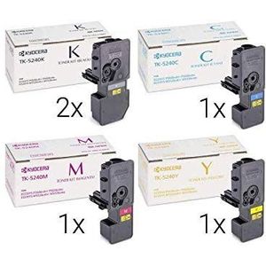 5 x originele KYOCERA toner TK-5240 multipack (2x zwart, geel, cyaan, magenta)