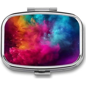 Pillendoos - Ronde Pil Case - Draagbare Reizen - 2 Compartimenten - Geneeskunde