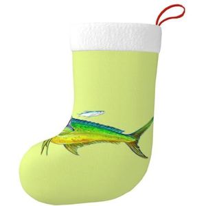 Jkkghll Groene Vis Print Kerst Stocking Feestelijke Decor Vakantie Sokken Voor Xmas Tree Familie Bijeenkomsten