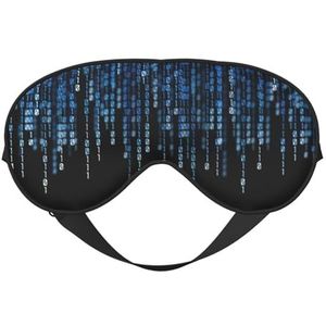 Het blauwe binaire afdrukken omkeerbaar ontwerp slaapmasker, ideaal voor kamperen, meditatie en shifts, goede pasvorm, geen lichtlekkage