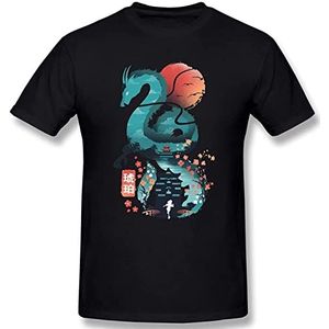 Wolf Princess Mononoke T-Shirt Man's Summer Cotton Short Sleeve Tops overhemden(Small)