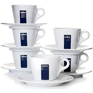 Lavazza Blu Collection Cappuccino Cup, Set van 6, koffiekopje, porselein, wit, 165ml