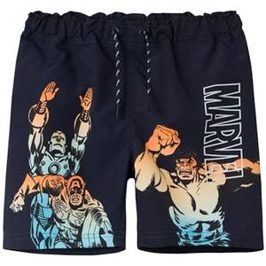 NAME IT Nkmmakavel Marvel zwemshorts Mar zwemshorts voor jongens, Dark Sapphire, 122
