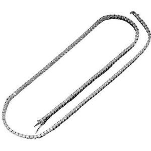 Kettingen voor vrouwen 2,5 mm Moissanite ketting vol diamanten hanger 925 zilveren sieraden for dames man (Color : 15inch (38cm)_Onesize)