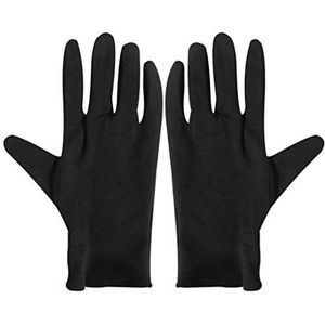 Beaupretty katoenen handschoenen voor droge handen en spa-lotionhandschoenen, katoen-eczeem-handschoenen voor het slapen, sieradeninspectie, make-up, 12 paar L. zwart