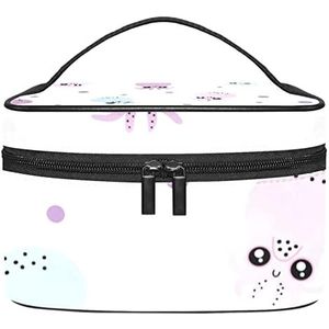 Make-up Organizer Bag, Reizen Make-up Tas Organizer Case Draagbare Cosmetische Tas voor Vrouwen en Meisjes Toiletries Cartoon Leuke Octopus, Meerkleurig, 22.5x15x13.8cm/8.9x5.9x5.4in