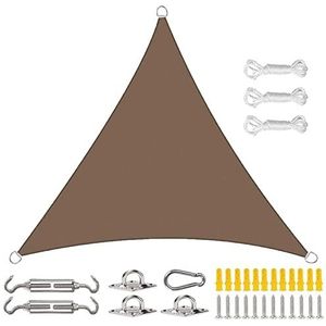 Driehoek Luifel Zonnescherm Luifel Met Sterke Bevestigingsset Zonnezeil Luifel For Tuinvijver Waterdicht Uv-blok Buitenspeelplaatsen Zonnescherm Wit (Color : Brown, Size : 2.4x2.4x2.4m)