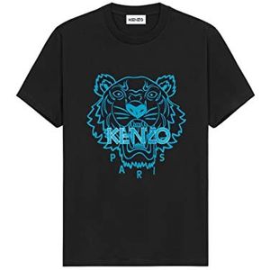 Kenzo T-shirt voor heren, tijger, 100% katoen, blauw, zwart., L