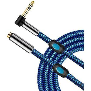6.35mm TRS Male Naar 3.5mm Vrouwelijke Stereo Audio Kabel Voor Mixer Versterker Gitaar Uitbreiding Afgeschermde Snoeren Gitaar Instrument Kabel (Color : B, Size : 12m)