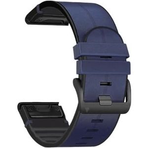 22 26 MM Quick Release lederen band geschikt for Garmin Fenix ​​7x 7 6 Pro 6x Smart horlogeband armband geschikt for Fenix ​​5 5x plus 3 3HR Correa (Color : Dark blue, Size : 22mm Fenix 5 5 Plus)