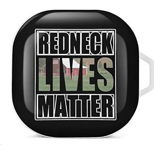 Redneck Lives Matter Earbuds Case Compatibel met Samsung Hard Shell Beschermhoes Wit-Stijl