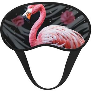 Roze flamingo slaapmasker, zacht, comfortabel oogmasker met verstelbare riem, verduisterend, oogslaapschaduw, hoes voor vrouwen, meisjes, mannen, reizen, yoga, dutje in ploegendienst