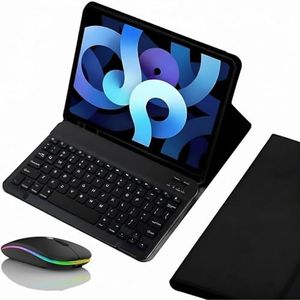 Toetsenbordhoes voor Samsung Galaxy Tab S10 Plus 12.4'' 2024/S9FE Plus 12.4'' 2023/S9 Plus 12.4'' 2023, Afneembaar Draadloos Toetsenbord Met Achtergrondverlichting en Bluetooth-muis,zwart