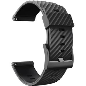 Jeniko Compatibel met Suunto 7 siliconen horlogeband 24 mm Quick Fit polsband Compatibel met Suunto 9 Baro Suunto Spartan Sport pols HR-armband D5 riem (Color : Black, Size : SUUNTO 9_24MM)