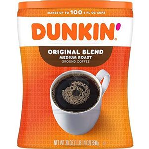 Dunkin Donuts Original Blend Medium Roast Gemalen Koffie Canister 850g