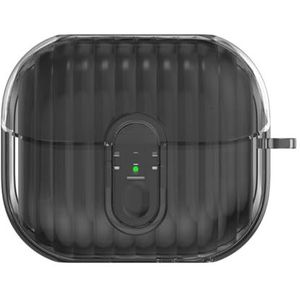 TPU Case Cover voor 2024 Galaxy Buds 3 Pro draadloze oordopjes accessoires, valbestendig en stofdicht zachte beschermhoes (transparant zwart)