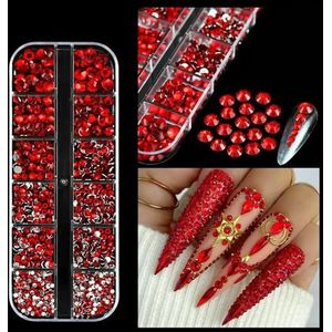 12Grids Ocean Gold Nail Art Charms Schelp/Zeepaardje/Zeesterren Witte Halve Ronde Parel Gems Gemengde Punk Manicure Metalen Klinknagels Studs-PH194-4